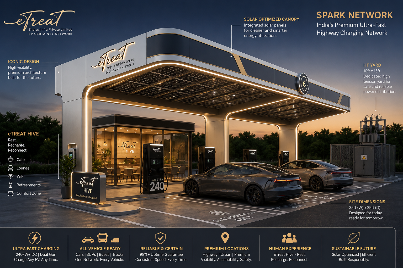 eTreaT Spark ultra-fast highway charging network concept